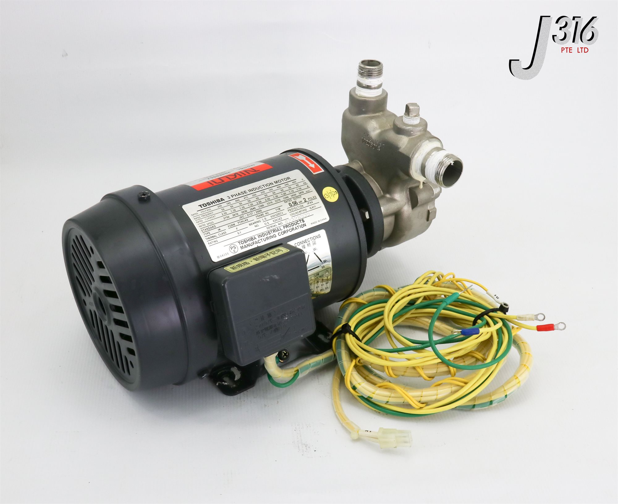 19860 NIKUNI TOSHIBA 3-PHASE INDUCTION MOTOR WITH PUMP 20NED04Z | eBay